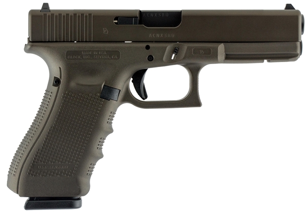 Picture of Glock Ug1750204 G17 Gen 4 Double 9Mm Luger 4.48" 17+1 Midnight Bronze Interchangeable Backstrap Grip Midnight Bronze Cerakote