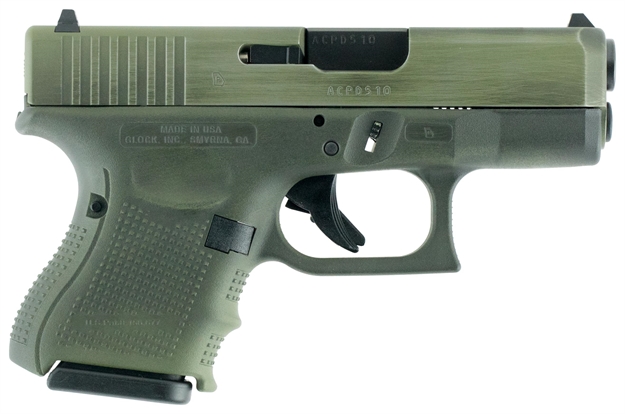 Picture of Glock Ug2650204 G26 Gen 4 Double 9Mm Luger 3.42" 10+1 OD Green Interchangeable Backstrap Grip OD Green Battleworn