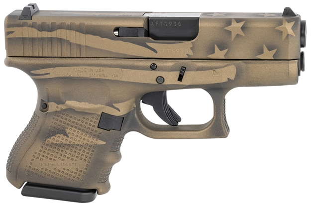 Picture of Glock Ug2750204-Bbbwflag G27 Gen4 Subcompact 40 S&W 3.42" 9+1 Overall Black/Coyote Battle Worn Flag Cerakote Fixed Sights