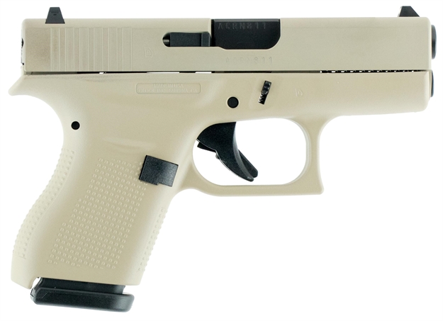 Picture of Glock Ui4250204 G42 Double 380 Automatic Colt Pistol (Acp) 3.25" 6+1 Desert Tan Interchangeable Backstrap Grip Desert Tan