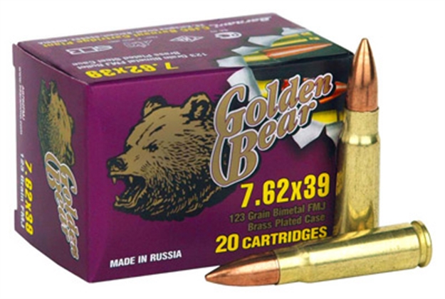 Picture of Golden Bear Bear 7.62X39 123Gr. Full Metal Jacket 500Rd. Case