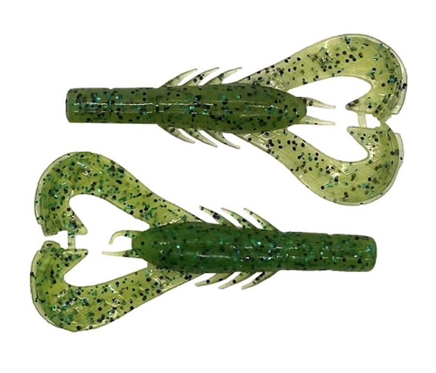 Picture of Googan Baits, Llc Craw 4" Cht Ppr Grn Flk 7Ct GKC-CPG