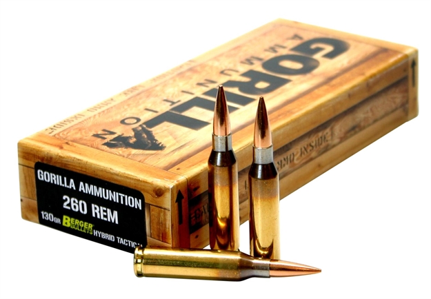 Picture of Gorilla Ga260130bht Gorilla Match 260 Remington 130 GR Open Tip Match 20 Bx/ 10 CS