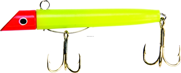 Picture of Got-Cha 100 Series Plug, 3", 1 Oz, SZ 2 & 4 Hook, Red Chartreuse/Gold Hook