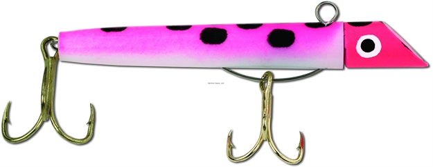 Picture of Got-Cha 100 Series Plug, 3", 1 Oz, SZ 2 & 4 Hook, Red White Pink Flash With Dots/Gold Hook