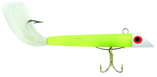 Picture of Got-Cha 100 Series Plug With Bucktail, 3", 1 Oz, SZ 4 Treble & 2/0 Single Hook, White/White Tail