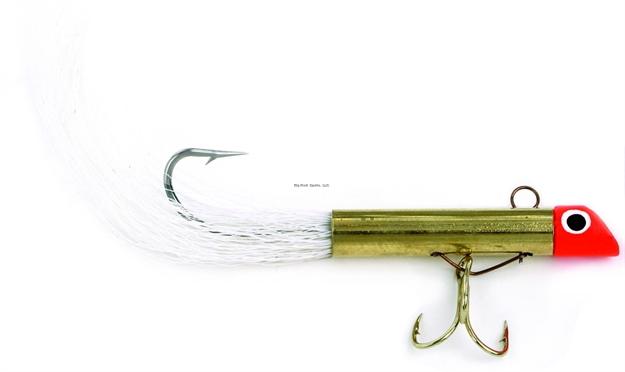 Picture of Got-Cha 1200 Series Mini Plug With Bucktail, 1 3/4", 5/8 Oz, #6 Treble & 2/0 Single Hook, Red Chrome/White Tail/Gold Hook