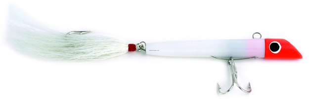 Picture of Got-Cha 1500 Series Plug, 4", 2 Oz, #2 4X Treble & #2 Single Bucktail Hook, Red White/White Tail G1501-WT