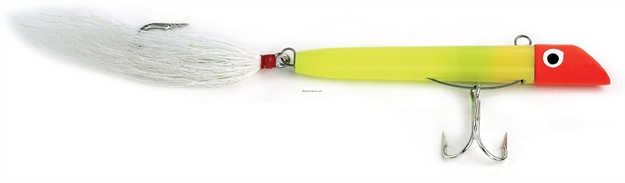 Picture of Got-Cha 1500 Series Plug, 4", 2 Oz, #2 4X Treble & #2 Single Bucktail Hook, Red Yellow/White Tail G1508-WT