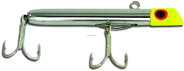 Picture of Got-Cha 1600 Series Plug, 2 5/8", 7/8 Oz, #4 Hooks, Slim Metal Chrome Body, Yellow Chrome