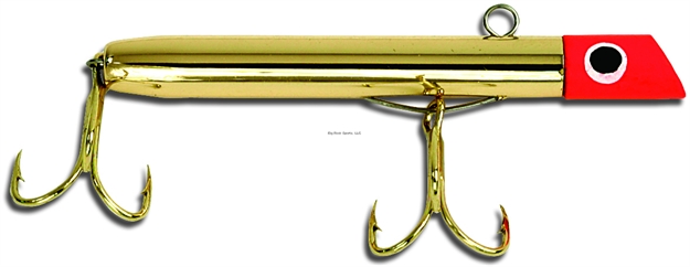 Picture of Got-Cha 1700 Series Plug, 2 5/8", 7/8 Oz, #4 Hooks, Slim Metal Gold Body, Red Gold/Gold Hook