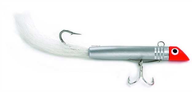 Picture of Got-Cha 300 Series Plug, 2 1/2", 7/8 Oz, #4 Treble & 2/0 Sgl Tail Hook, Red Chrome/White Tail