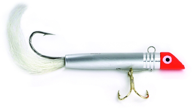 Picture of Got-Cha 300 Series Plug, 2 1/2", 7/8 Oz, #4 Treble & 2/0 Sgl Tail Hook, Red Chrome/White Tail/Gold Hook
