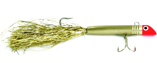 Picture of Got-Cha 400 Series Plug, 2 1/2", 7/8 Oz, #4 Treble & 2/0 Tail Sgl Hook, Red Gold Body/Gold Tail/Gold Hook