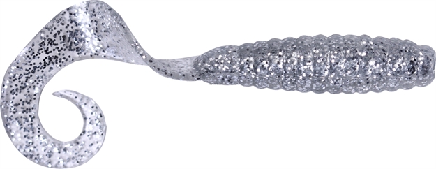 Picture of Got-Cha Curltail Grub, 4", Clear/Silver Flake, 20/Pack