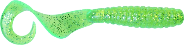 Picture of Got-Cha Curltail Grub, 4", Green/Silver Flake, 20/Pack