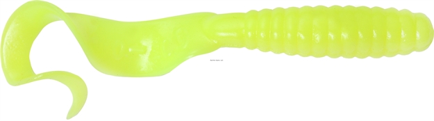 Picture of Got-Cha Curltail Grub, 4", Opaque Chartreuse, 20/Pack