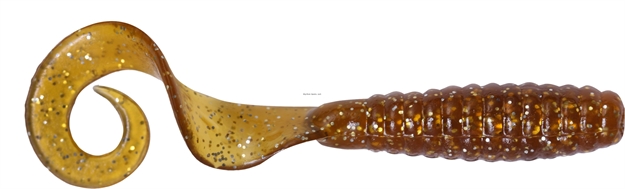 Picture of Got-Cha Curltail Grub, 4", Rootbeer/Silver Flake, 20/Pack