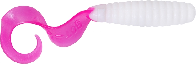 Picture of Got-Cha Curltail Grub, 4", White Firetail, 20/Pack