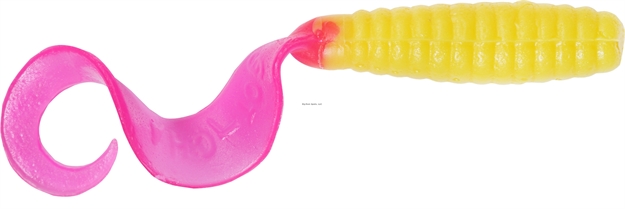 Picture of Got-Cha Curltail Grub, 4", Yellow Firetail, 20/Pack