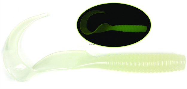 Picture of Got-Cha Curltail Grub, 8", Nite Glow, 25/Pack