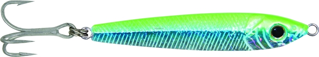 Picture of Got-Cha Jigfish Lure, 3", 1 1/2 Oz, SZ 4 Treble Hook, Chartreuse/Silver/Blue