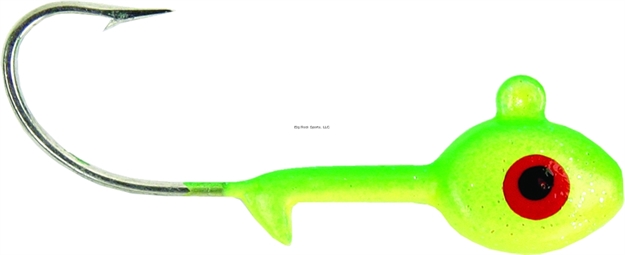 Picture of Got-Cha Multi-Color Grub Head, 1/2 Oz, 2/0 Hook, Chartreuse/Lime, 7/Pack