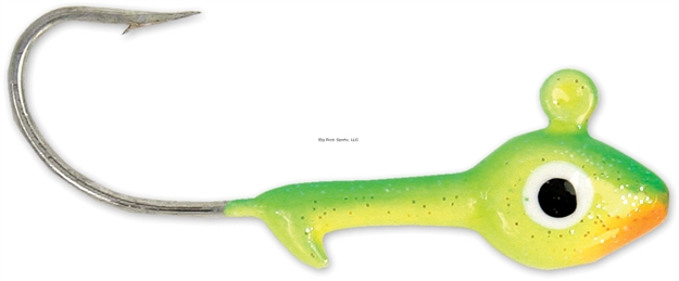 Picture of Got-Cha Multi-Color Grub Head, 1/4 Oz, 1/0 Hook, Chartreuse/Lime/Orange, 7/Pack