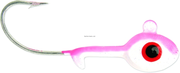 Picture of Got-Cha Multi-Color Grub Head, 3/8 Oz, 2/0 Hook, White/Pink, 7/Pack