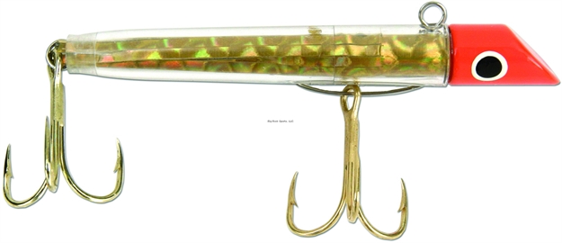 Picture of Got-Cha Mylar Minnow Series Plug, 3", 1 Oz, Size 2 & 4 Hook, Red Gold Prism/Gold Hook