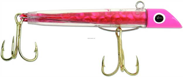 Picture of Got-Cha Mylar Minnow Series Plug, 3", 1 Oz, Size 2 & 4 Hook, Red Pink Prism/Gold Hook
