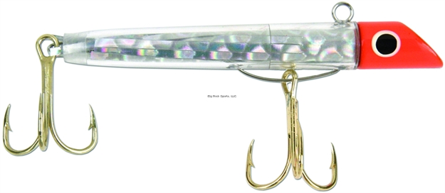 Picture of Got-Cha Mylar Minnow Series Plug, 3", 1 Oz, Size 2 & 4 Hook, Red Silver Prism/Gold Hook
