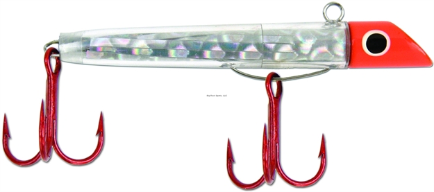Picture of Got-Cha Mylar Minnow Series Plug, 3", 1 Oz, Size 2 & 4 Hook, Red Silver Prism/Red Hook