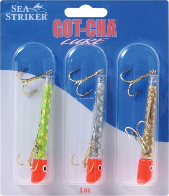 Picture of Got-Cha Mylar Series Lure Kit, 3", 1 Oz, Size 2 & 4 Hook, 3 Per Pack, Includes G151gh-Ss, G151gh-Gs, G151gh