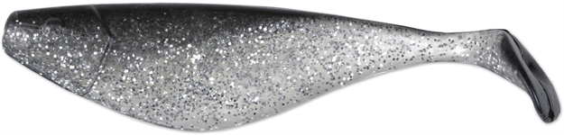 Picture of Got-Cha Shad Body, 4", Clear Silver Flake/Black Back, 10/Pack