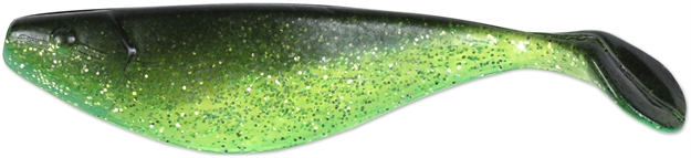 Picture of Got-Cha Shad Body, 6", Chartreuse Silver Flake/Black Back, 5/Pack