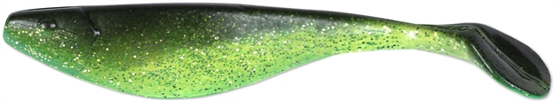 Picture of Got-Cha Shad Body, 9", Chartreuse Silver Flake/Black Back, 3/Pack