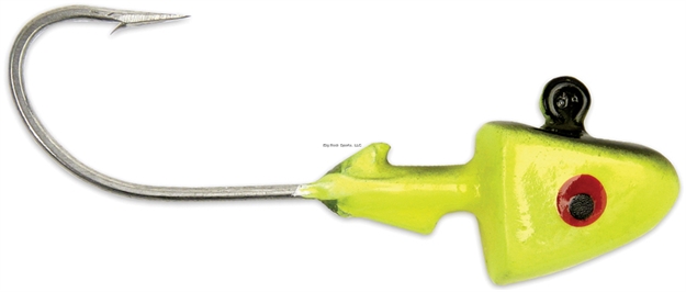 Picture of Got-Cha Shad Head, 1/4 Oz, 2/0 Hook, Chartreuse/Black Back, 10/Pack