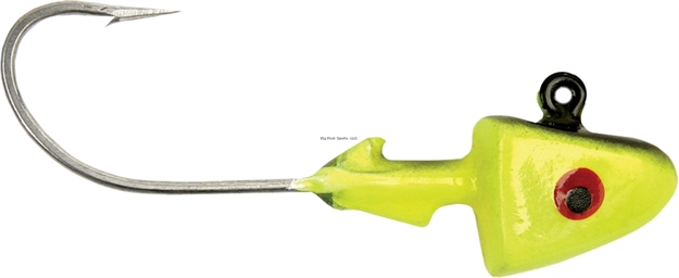 Picture of Got-Cha Shad Head, 1 5/8 Oz, 8/0 Hook, Chartreuse/Black, 25/Pack