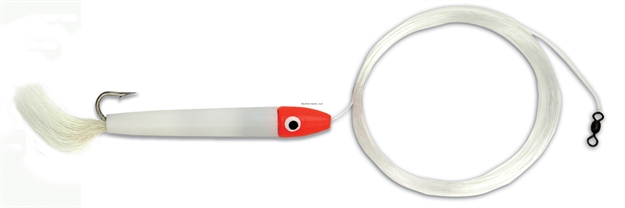 Picture of Got-Cha Troll Rig, 2/0 SS Hook, 18 FT 30 LB Mono Leader, Fluorescent Red/White/White Bucktail