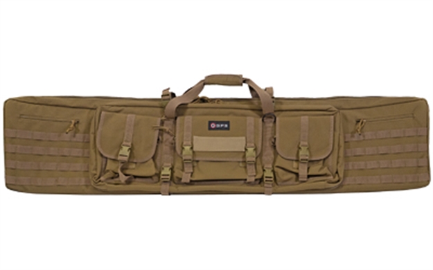 Picture of Gps Bags Drc55fde Double Rifle Case Flat Dark Earth 600D Polyester W/ 2 Padded Pistol Sleeves Molle Webbing & Lockable Zippers DRC55-FDE 888151032251