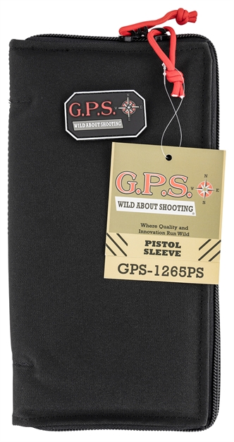 Picture of Gps Bags 1265Ps Pistol Sleeve  Large Black Nylon With Locking Zippers & Thin Design Holds 1 Handgun GPS-1265PS 819763010023