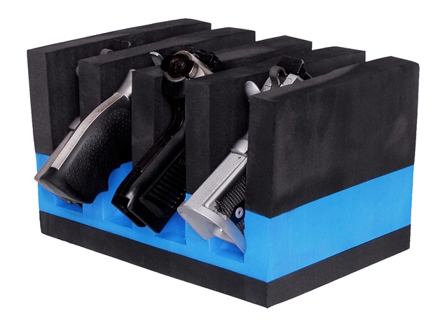 Picture of Goutdoors, Inc. 4 Pistol Soft Cradle Holder,Black/Blue, Horizontal Format GPS-F400CR