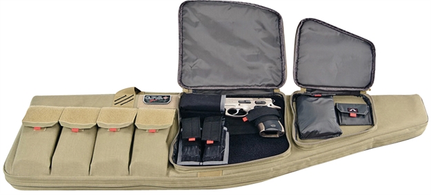 Picture of Gps Bags T42art Tactical AR Case 42" Tan 1000D Nylon With Mag & Storage Pockets, Lockable Zippers, External Handgun Pocket & Visual ID Storage System GPS-T42ART