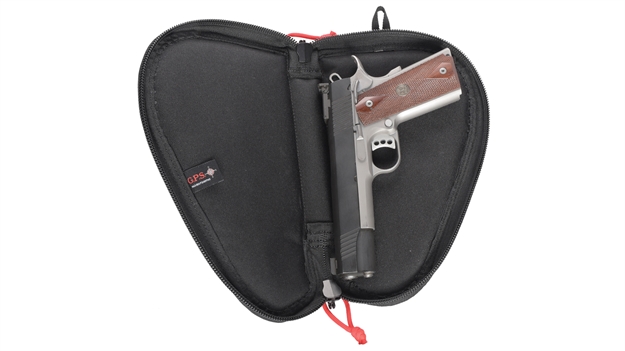 Picture of Goutdoors, Inc. Countoured Pistol Case For Barrels 3" OR Less, Locking Zipper, Blk GPS-1006CPCB 819763012393