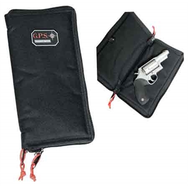 Picture of Gps Bags 1265Ps Pistol Sleeve  Large Black Nylon With Locking Zippers & Thin Design Holds 1 Handgun GPS-1265PS