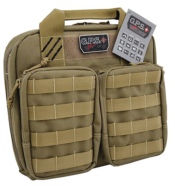 Picture of Gps Bags T1411pct Tactical Double +2 Tan 1000D Nylon Teflon Coating Holds 4 Handguns GPS-T1411PCT