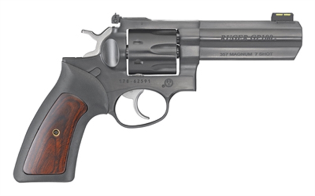 Picture of Ruger Gp100 357Mag 4.20" Adj. Blue Rubber W/Hardwood 7-Shot RUG 1772 736676017720