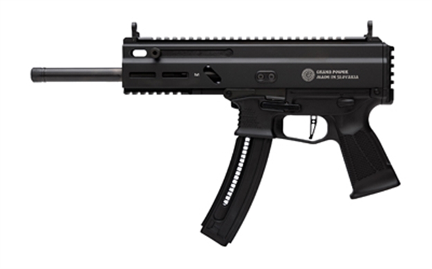 Picture of Grand Power 8588005808606 Tr22 Stribog 22 LR 25+1 10" Black Threaded Barrel, Black Hardcoat Anodize Receiver W/Picatinny Rail, Black Polymer Grip, Ambidextrous GRP8588005808606