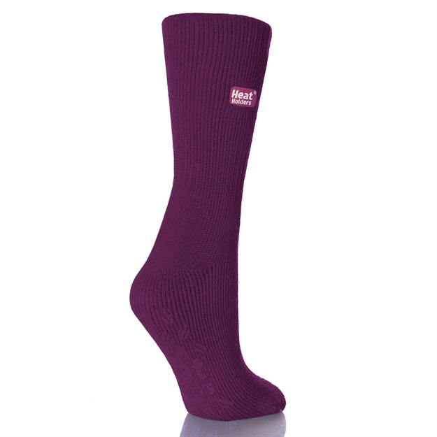 Picture of Grabber Heat Holders Ladies Slipper Socks-Fuchsia-Size 5-10